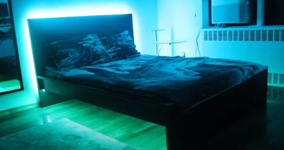 How to Under Bed Frame install led strip lights video tutorial